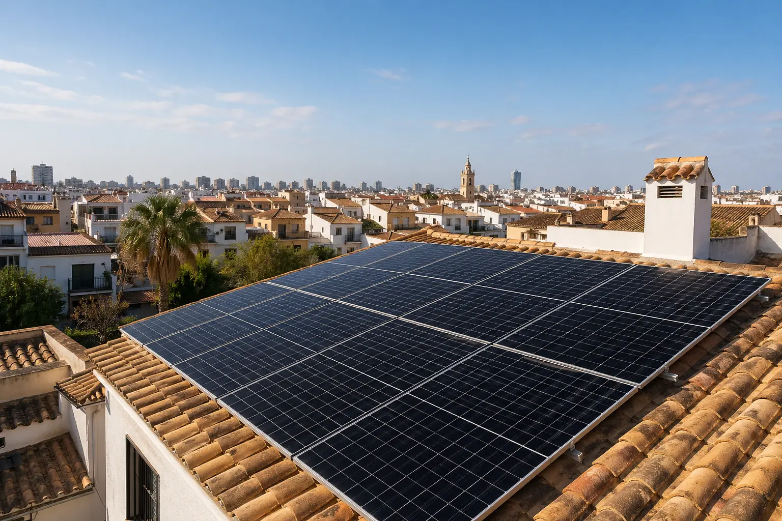 Vivienda con placas solares en Valencia